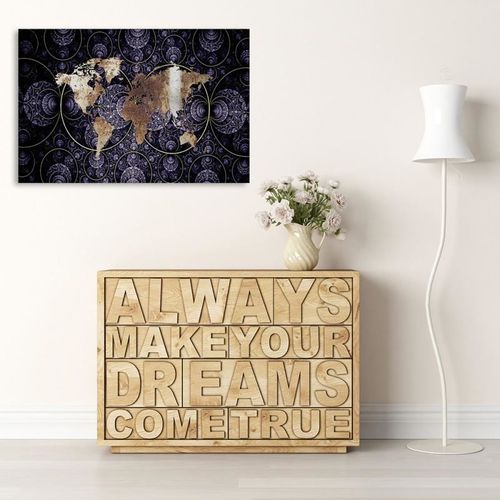 Obraz na płótnie - Canvas, Mapa świata - abstrakcja 50x40 na Arena.pl