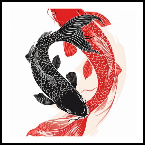Plakat 60x60cm Yin i Yang Koi na Arena.pl