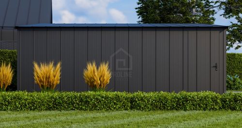 Garaż blaszany na rąbek 6x5m brama segmentowa drzwi dach dwuspadowy PLG214 na Arena.pl