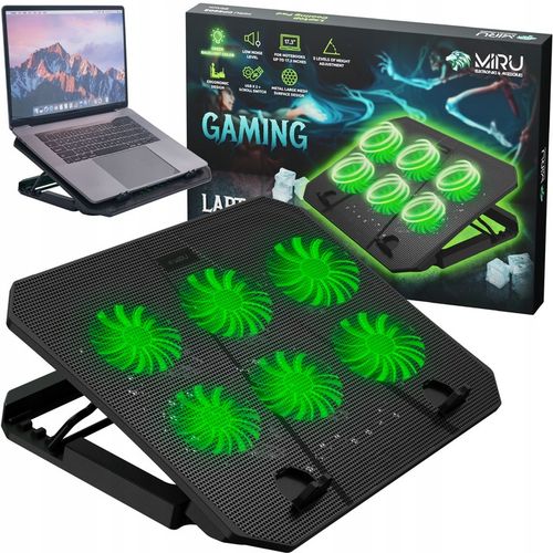 PODSTAWKA CHŁODZĄCA POD LAPTOPA 12-17 CZARNA REGULOWANA PODKŁADKA LED Z USB na Arena.pl