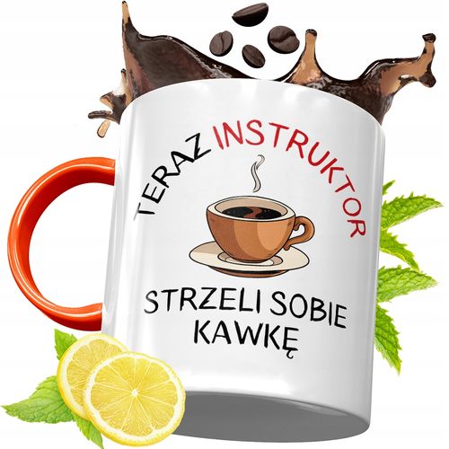 Kubek Pomarańczowy Dla Instruktora Prezent Z Nadrukiem Ze Zdjęciem na Arena.pl