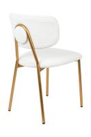 Krzesło eleganckie biało złote do jadalni biurka fotel