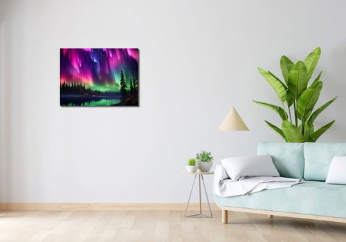 Obraz 70x50cm Zorza Nad Lasem na Arena.pl