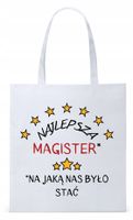 Torba Biała Eco Shopper Dla Magistra Prezent Z Nadrukiem Ze Zdjęciem