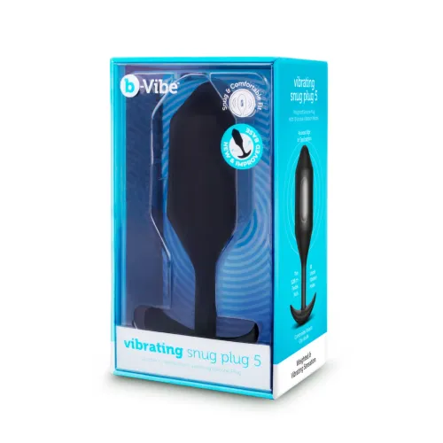 b-vibe vibrating snug plug 5 black - anatomiczna wtyczka z funkcją wibracji na Arena.pl