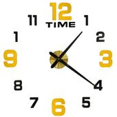 ZEGAR ŚCIENNY NAKLEJANY 12 CYFR 100-120 CM CZARNE WSKAZÓWKI CZARNY