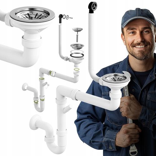 SYFON MANUALNY JEDNOKOMOROWY ZLEWOZMYWAKOWY KUCHENNY ANTYPRZELEWOWY na Arena.pl