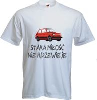 Koszulka z nadrukiem garbus fiat 126p maluch PRL