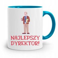 Dla Dyrektora Kubek Błękitny Najlepszy Dyrektor Z Nadrukiem Ze Zdjęciem