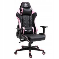 FOTEL GRACZA GAMINGOWY OBROTOWY KRZESŁO BIUROWE CZARNO-RÓŻOWY