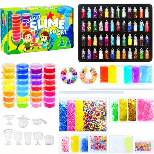 SLIME WIELKI ZESTAW DO ROBIENIA GLUTÓW 128W1 IDEALNY PRZENT DLA DZIECI XXL na Arena.pl