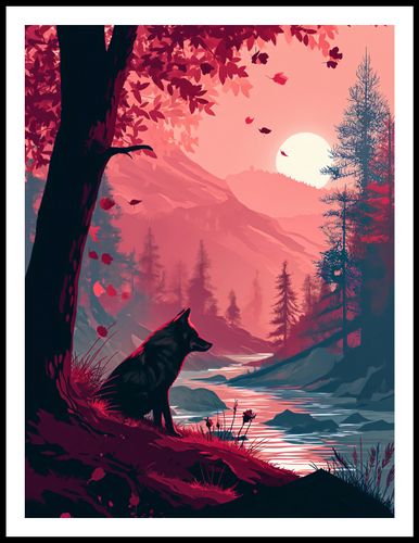 Plakat 60x80cm Wilk Przy Brzegu Lasu na Arena.pl