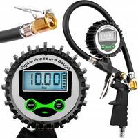 PISTOLET DO POMPOWANIA KÓŁ CYFROWY MANOMETR LCD POMPKA SAMOCHODOWA 18 BAR