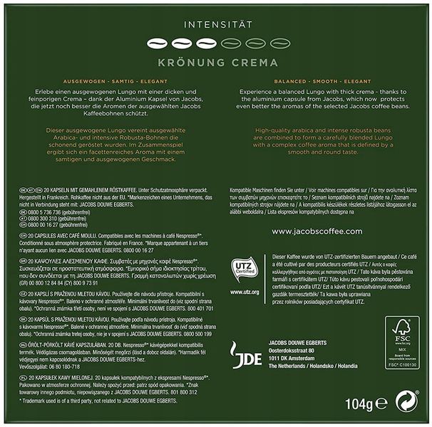 Jacobs kapsułki do NESPRESSO(r)* Kronung Crema 20 zdjęcie 2