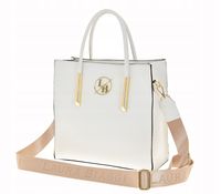 Laura Biaggi - elegancka torebka shopper biały mat MG354