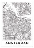 Plakat mapa plan miasta Amsterdam 70x100 cm
