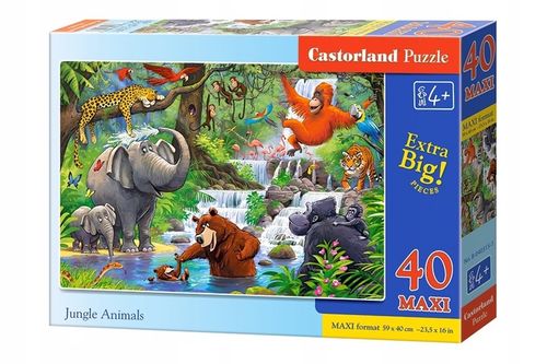 PUZZLE 40 MAXI UKŁADANKA DLA DZIECI ZWIERZĘTA DŻUNGLA TRGRYS SŁOŃ 4+ CASTOR na Arena.pl