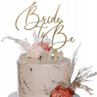 Złoty topper na tort Wieczór Panieński Bride to Be złote lustro lustrzany