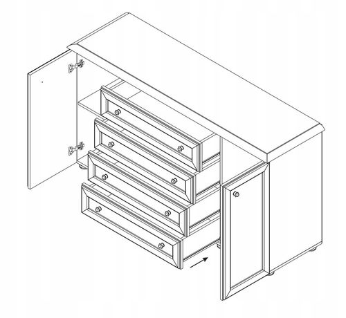 Komoda LMDF 157 cm 2D4SZ - 4 kolory na Arena.pl