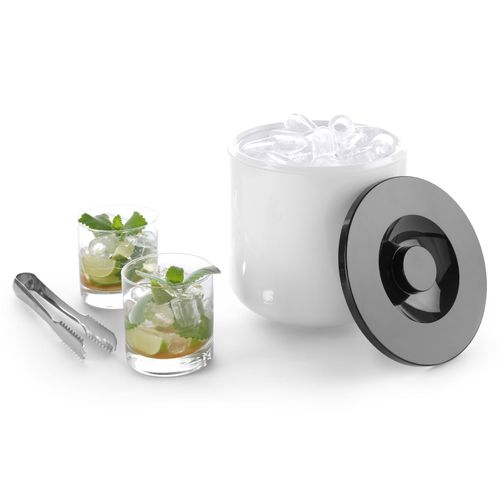 Pojemnik do lodu na lód biały z czarną pokrywką 5L na Arena.pl