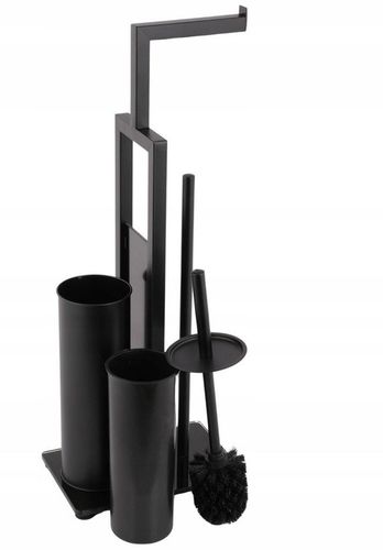 Stojak na papier toaletowy z uchwytem i szczotka do WC czarny loft na Arena.pl