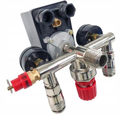 WYŁĄCZNIK CIŚNIENIOWY DO KOMPRESORA 230V PRESOSTAT REDUKTOR 8 BAR 1/2" 1/4" na Arena.pl