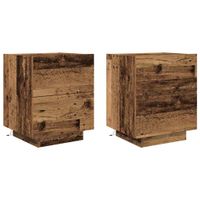 Stolik Nocny z szufladą 2 pcs Stare drewno 45 x 40 x 55 cm