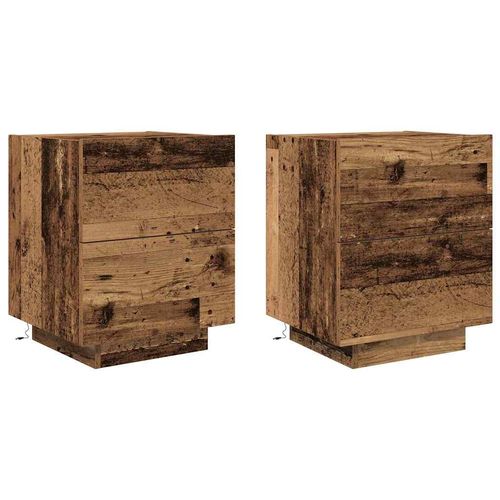 Stolik Nocny z szufladą 2 pcs Stare drewno 45 x 40 x 55 cm na Arena.pl