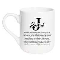 KUBEK Z IMIENIEM "JAKUB" Wzór - Elegant Coffee 330 ml