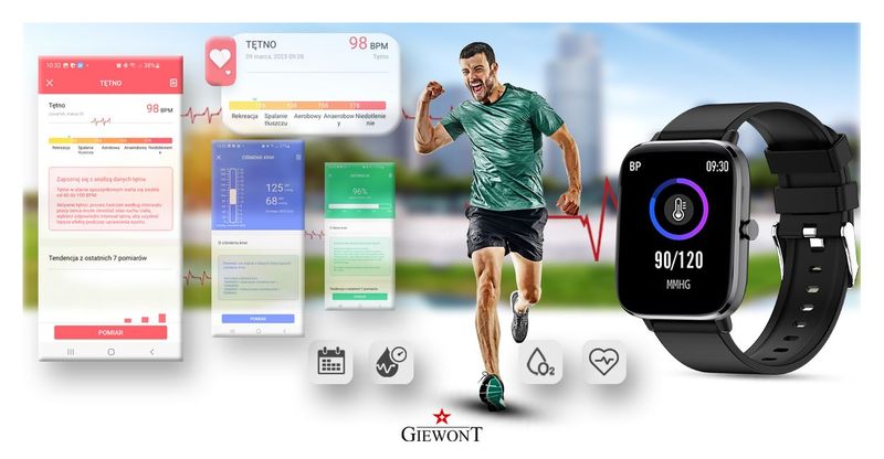 smartwatch giewont czarny gw230-2 zdjęcie 6