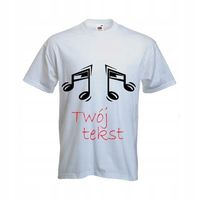 T-SHIRT TOP koszulka muzyczna nuty TWÓJ TEKST