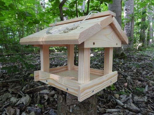 Karmnik dla ptaków do samodzielnego montażu – solidny, drewniany na Arena.pl