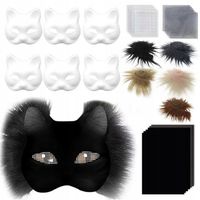 6× Maska na twarz kota Therian Halloween Maska na kota do malowania