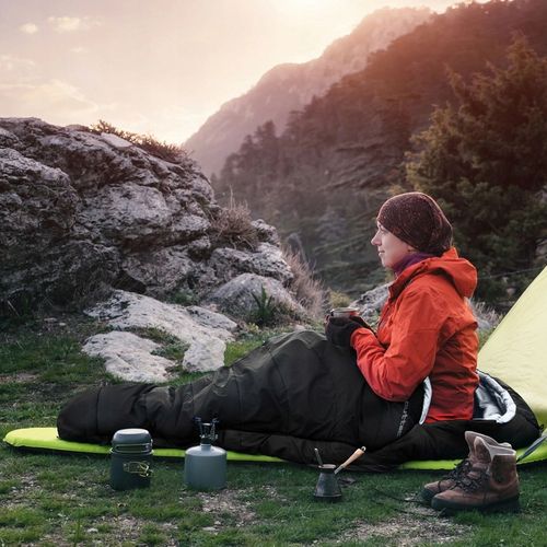 ŚPIWÓR TURYSTYCZNY LEKKI KOŁODRA Z KAPTUREM HOODED CAŁOROCZNY OUTTEC na Arena.pl