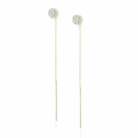 ZŁOCONE PRZEWLEKANE KOLCZYKI KWIATY BIAŁE CYRKONIE