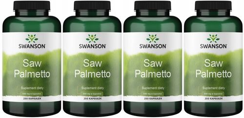4 sztuki Saw Palmetto 540mg 250 kaps Swanson Wsparcie układu moczowego na Arena.pl