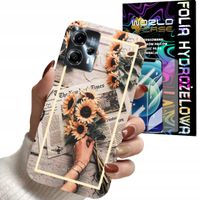 ETUI DO MOTOROLA MOTO G13 / G23 - SŁONECZNIK KWIATY DLA KOBIET PLEC + FOLIA