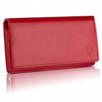 Duży Pojemny Portfel Damski Skórzany STEVENS Czerwony Z Ochroną RFID Q1