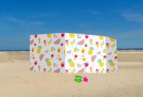 PARAWAN PLAŻOWY Owoce i lody z indywidualnym napisem 5 PANELI 60.5 na Arena.pl