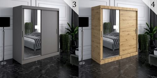 Szafa przesuwna 180cm 2 wnętrza ANTRACYT + ARTISAN na Arena.pl