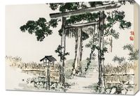 Obraz 70x50cm Shrine Gate, Kōno Bairei Japoński Vintage do Salonu
