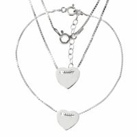 SREBRNY KOMPLET CELEBRYTKI SERDUSZKA  PRÓBA SREBRA 925 GRAWER GRATIS