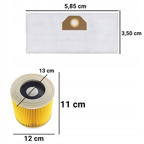 10X WORKI DO ODKURZACZA KARCHER WOREK WD 3 WD3 WD2 WD 6 SE 4001 V17 + na Arena.pl