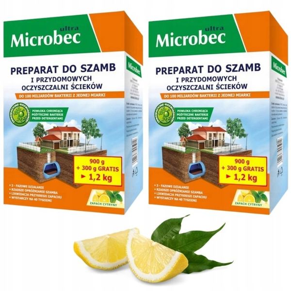 MICROBEC Ultra BAKTERIE ŚRODEK DO SZAMBA 1.2kg x 2 zdjęcie 1