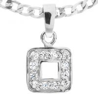 SREBRNY WISIOREK KWADRAT Z CYRKONIAMI SREBRO PRÓBY 925