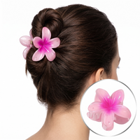 spinka do włosów klamra xl kwiat różowy ombre 7,5x8cm sp286