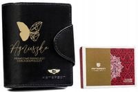 Portfel skórzany czarny damski prezent NA URRODZINY DLA NIEJ z GRAWEREM