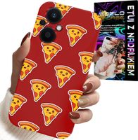 ETUI DO OPPO RENO7 LITE 5G - WZÓR Z WESOŁĄ PIZZĄ NA CZERWONYM TLE