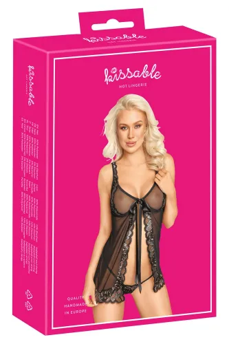 kissable babydoll s/m - elegancka koronkowa koszulka z stringami na Arena.pl