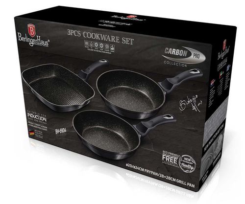 zestaw 3 patelni granitowych berlinger haus bh-6904 carbon pro na Arena.pl